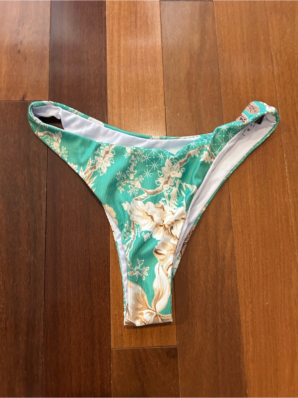 Volafa Teal Floral Women's Swim Bottom size S NWOT